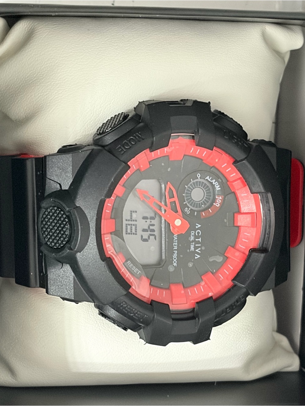 Ativa Black Sport Watch Strap with Red Accents